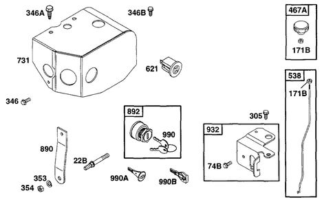 Sno Gard Diagram and Parts List for 222417-0151-XX  Briggs and Stratton Engine
